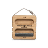 Stone Hanger Granite portable hangboard – front view with granite edge and rope