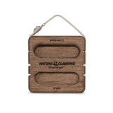 Stone Hanger Smoked Edition portable hangboard – back view showing the wood edges